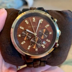Michael Kors tortoise shell oversized watch